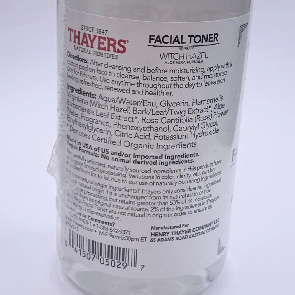 Thayers Facial Toner LOT 4 Witch Hazel (2) Rose Petal (2) Unscented 8.5 fl oz